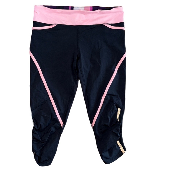 Lululemon Black Pink Leggings Size 6 - Picture 1 of 9
